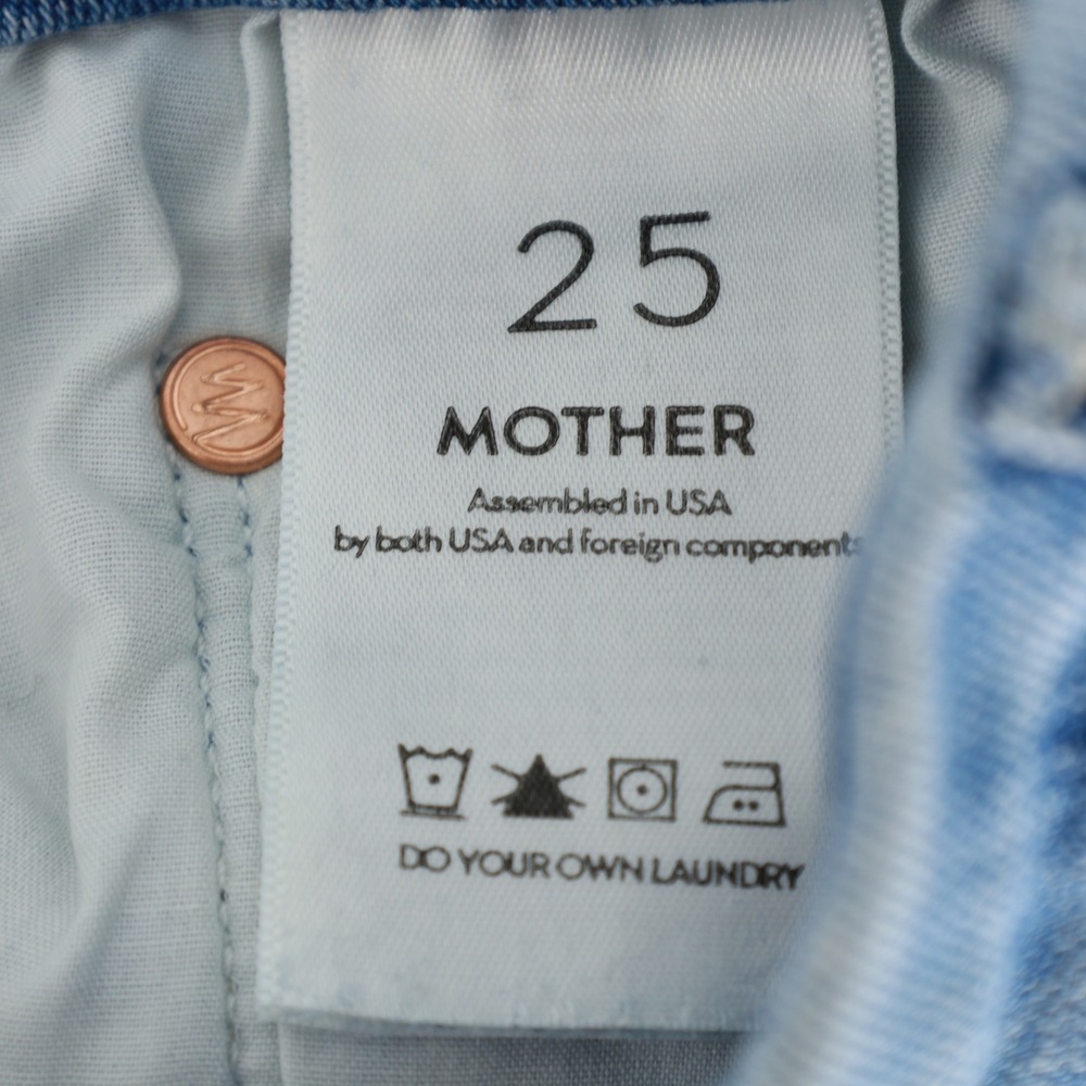 Mother Looker Ankle Fray Jeans Size 25 Twenty-Eight and a Half Wishes Light Blue - Picture 11 of 14